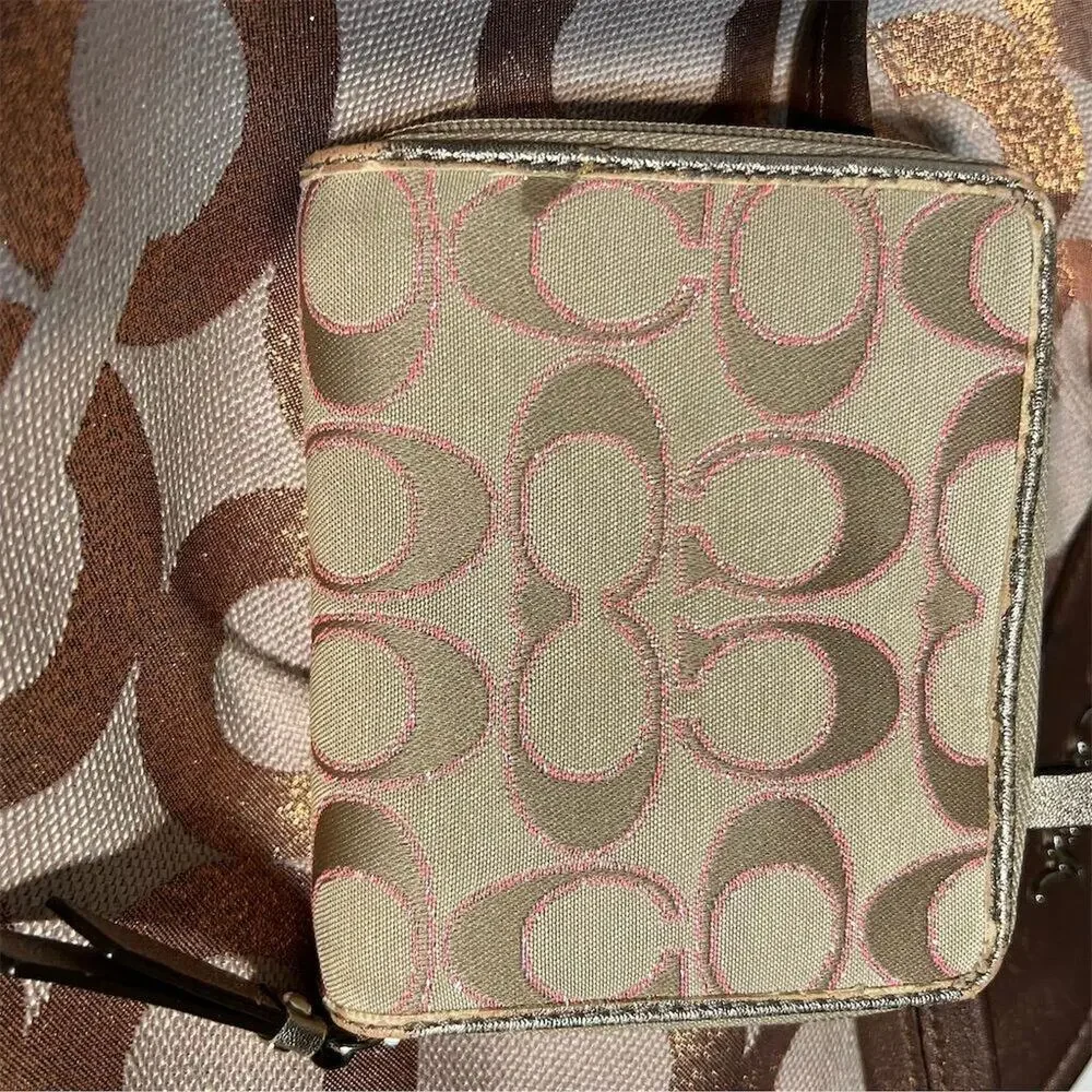 Coach Ashley Copper Metallic Signature Shoulder Bag Ashley
